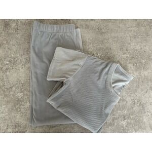 JACLYN New York Women's Lounge/Pajama Set‎ In Gray, Size M Soft, Cozy Ribbed